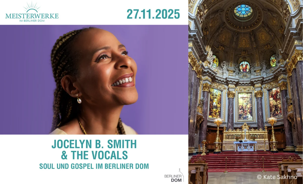 Ein Poster von Jocelyn B. Smith und der Berliner Dom abgebildet.